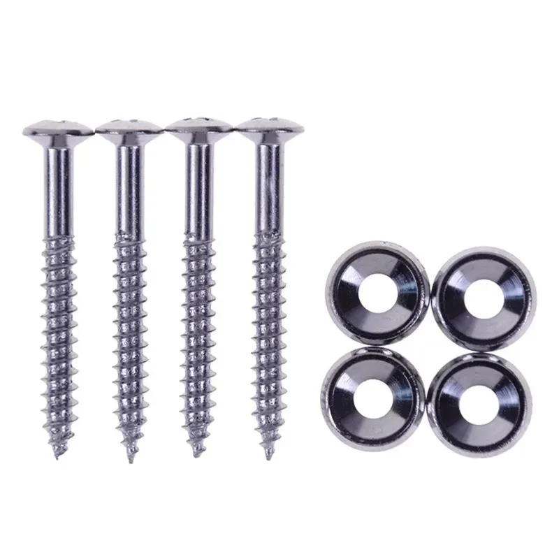 4PCS Guitar Neck Mounting Ferrules and Screws Electric Guitar Neck Mounting Ferrules/Bushings and Screws Black Guitars Basses