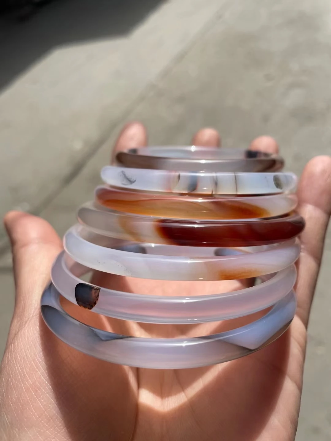 Boutique Floating Flower Bracelet Natural Chalcedony Agate Hand Ring Quality Jade Jewelry Accessories Holiday Gift