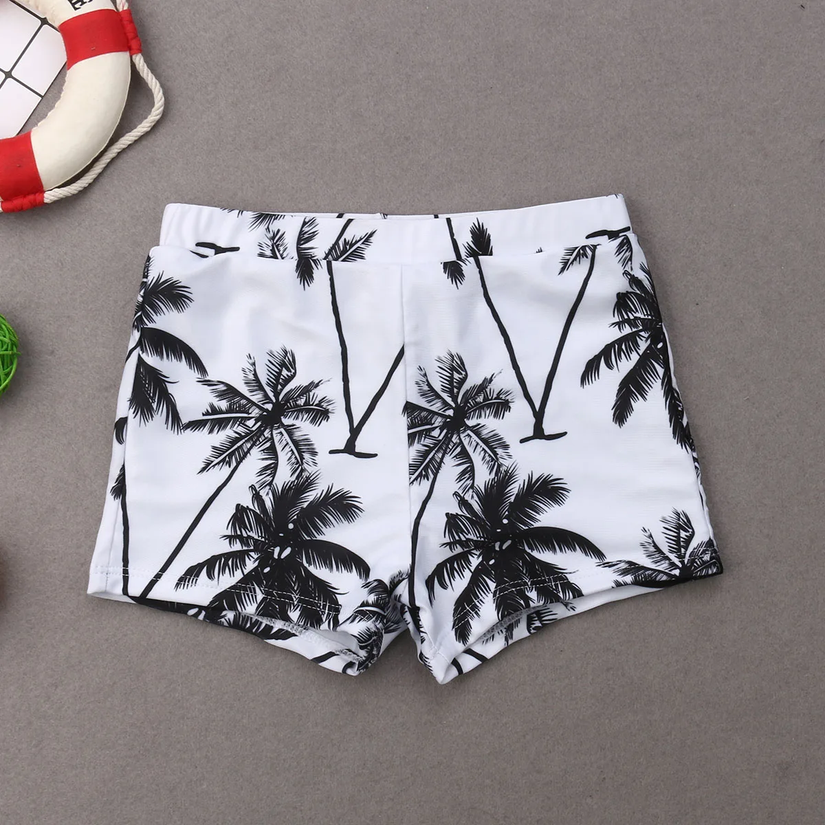 Tropical Family Beachwear Set Matching Palm Tree Print Swimsuits for Mom Dad and Kids Summer Vacation Bathing Outfits