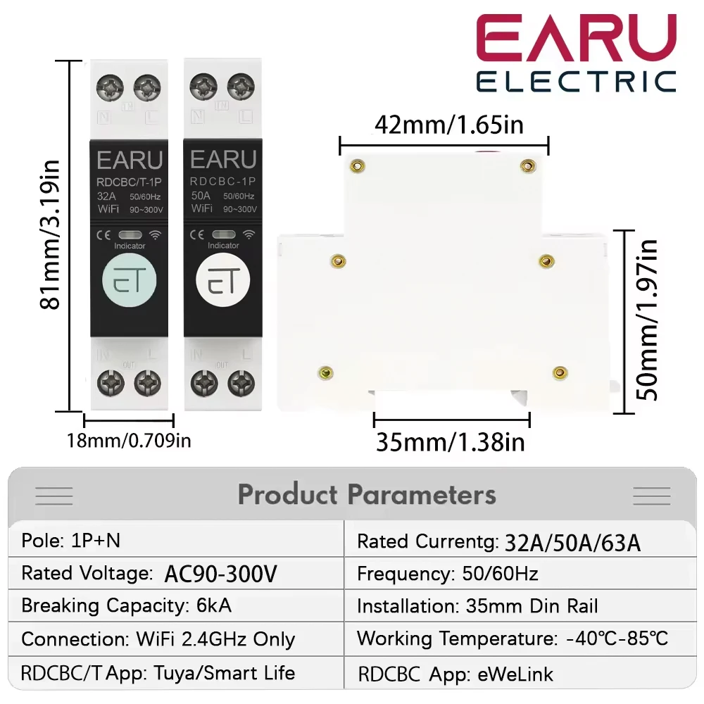 WIFI Circuit Breaker Smart Time Timer Relais Schalter Sprachfernbedienung Tuya eWeLink APP Smart Home für Amazon Alexa Google Home