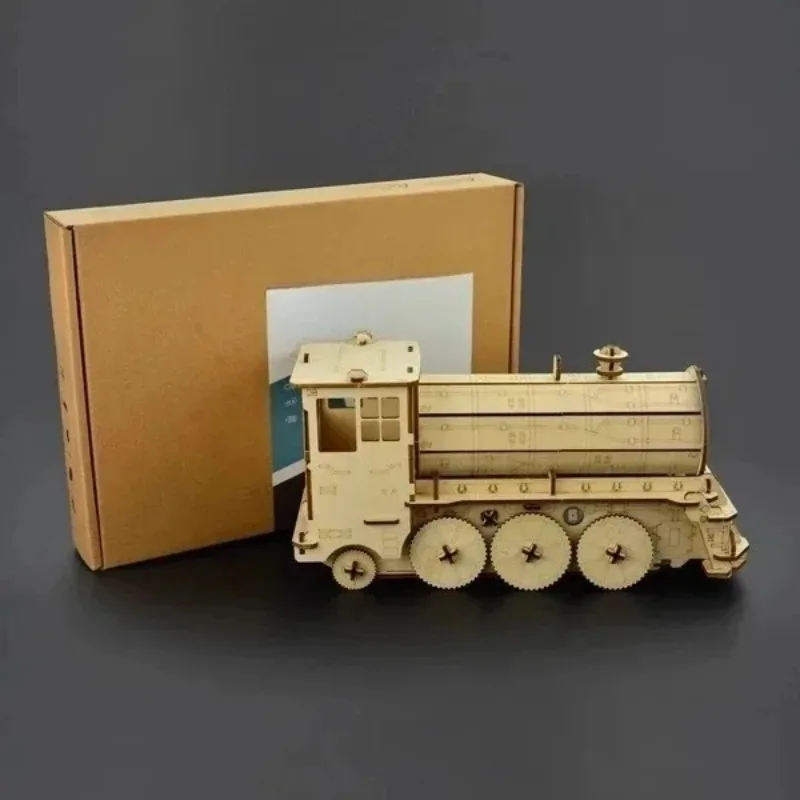 Wooden Line-Following Train Assembly Model with Smart Sensor Control