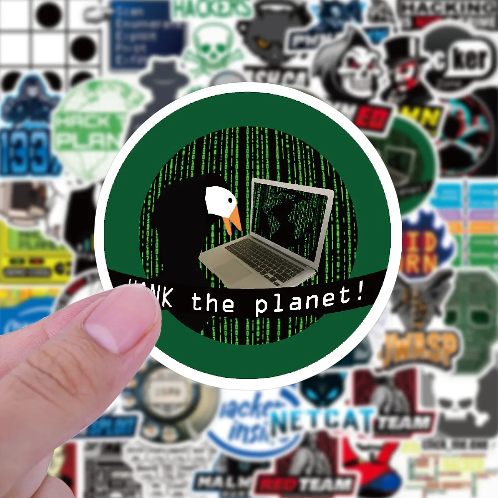 10/50 個おかしいハッカー落書きステッカーコンピュータエキスパート漫画デカールスーツケース冷蔵庫ラップトップギター車バイクスケートボードおもちゃ