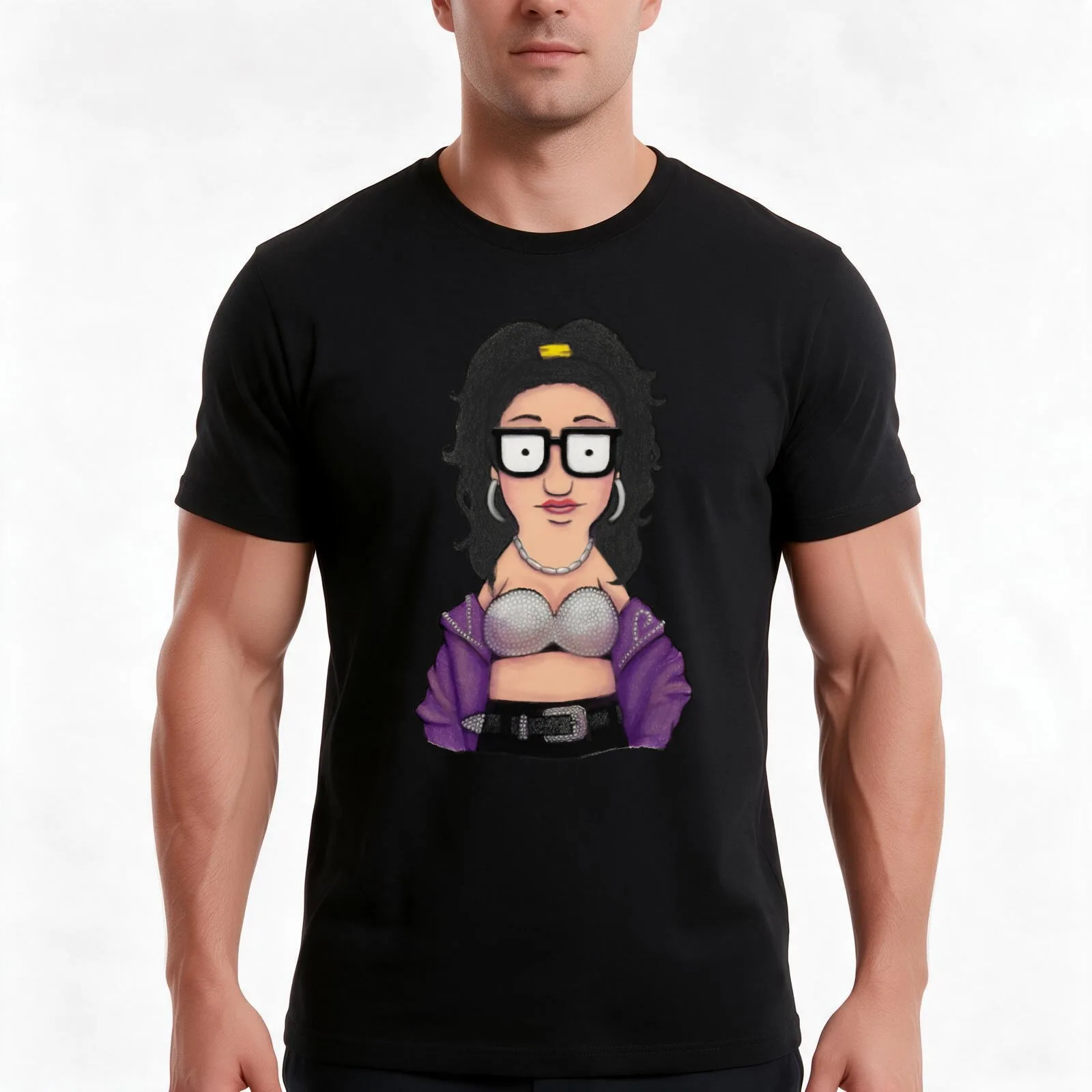 Tina Quintanilla T-Shirt, Summer Casual Cotton Tee, Oversized Streetwear Tops, Vintage Graphic Print, Loose Fit Short Sleeve