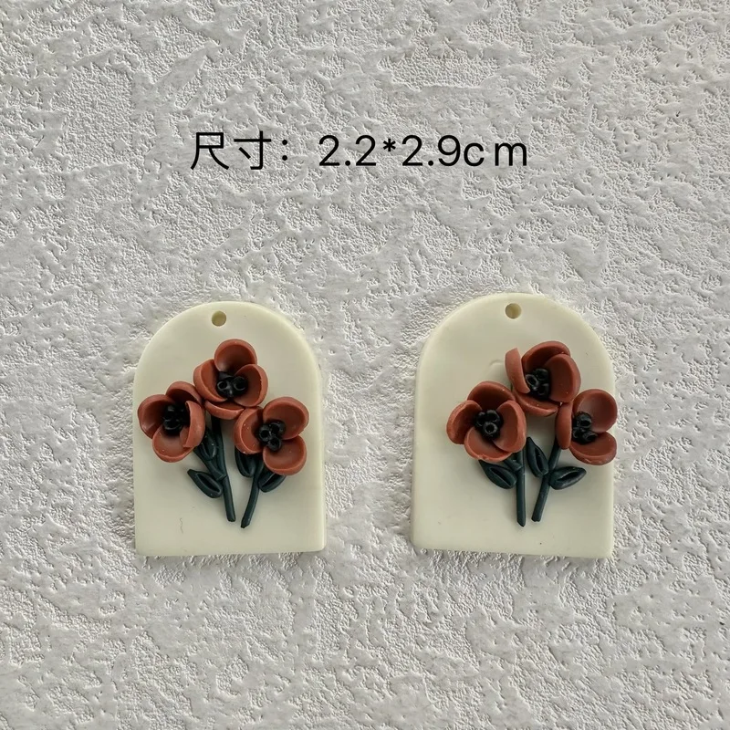 10pc Soft Pottery High-End Door Retro Sweet Flower Accessory