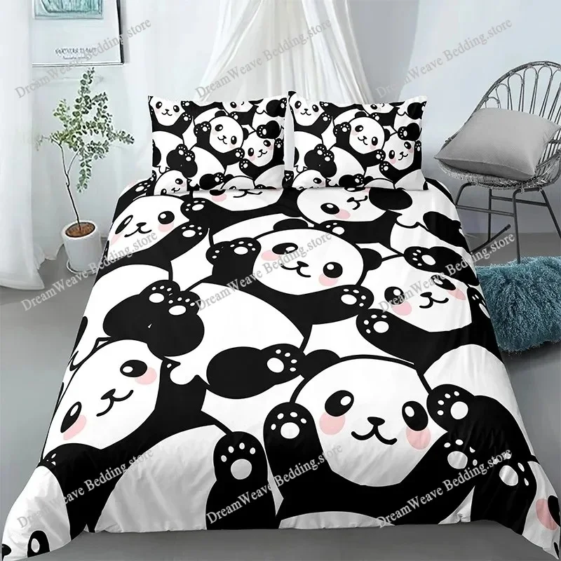 

Panda Printed Bedding Set Bamboo Duvet Cover for Adult Child Bedclothes and Pillowcases Comforter Covers Bed Sets king