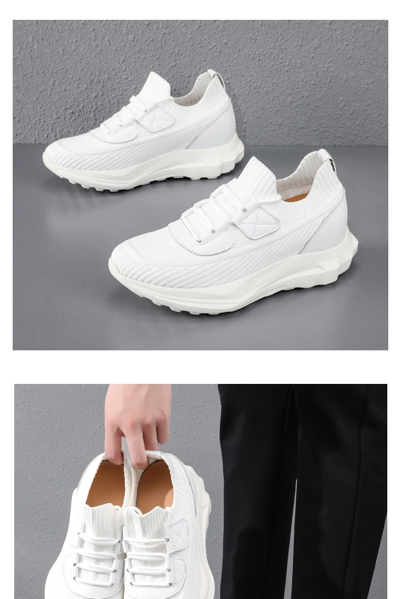 Herren-Sneaker mit Erhöhung, Freizeitschuhe mit 8 cm Höhengewinn, atmungsaktive 6 cm Erhöhungsschuhe für den Sommer – Detail 10
