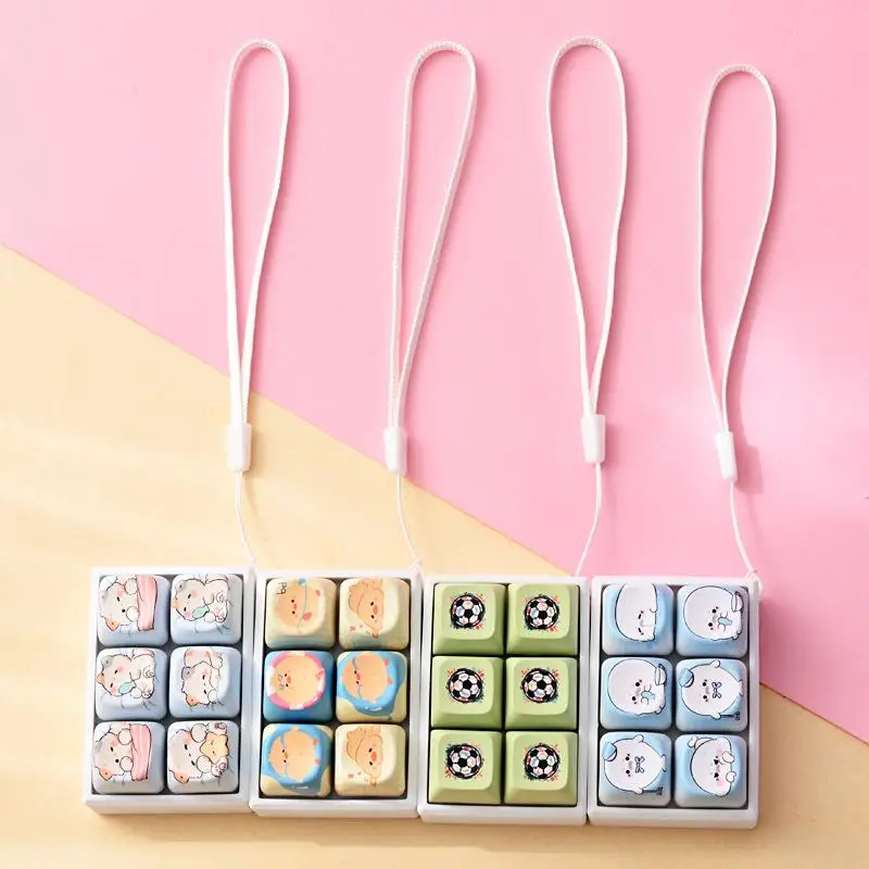 6-Tasten-Fußball-Tastatur, sensorische Klicktasten, Angstlindernder Fidget-Schlüsselanhänger, Entspannende Fidget-Geschenke – Detail 4