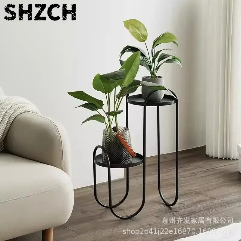 Balcony Flower Stand Shelf Living Room Floor-to-ceiling Wrought Iron Complete Flower Pot Stand Home Modern Simple Indoor Shelf
