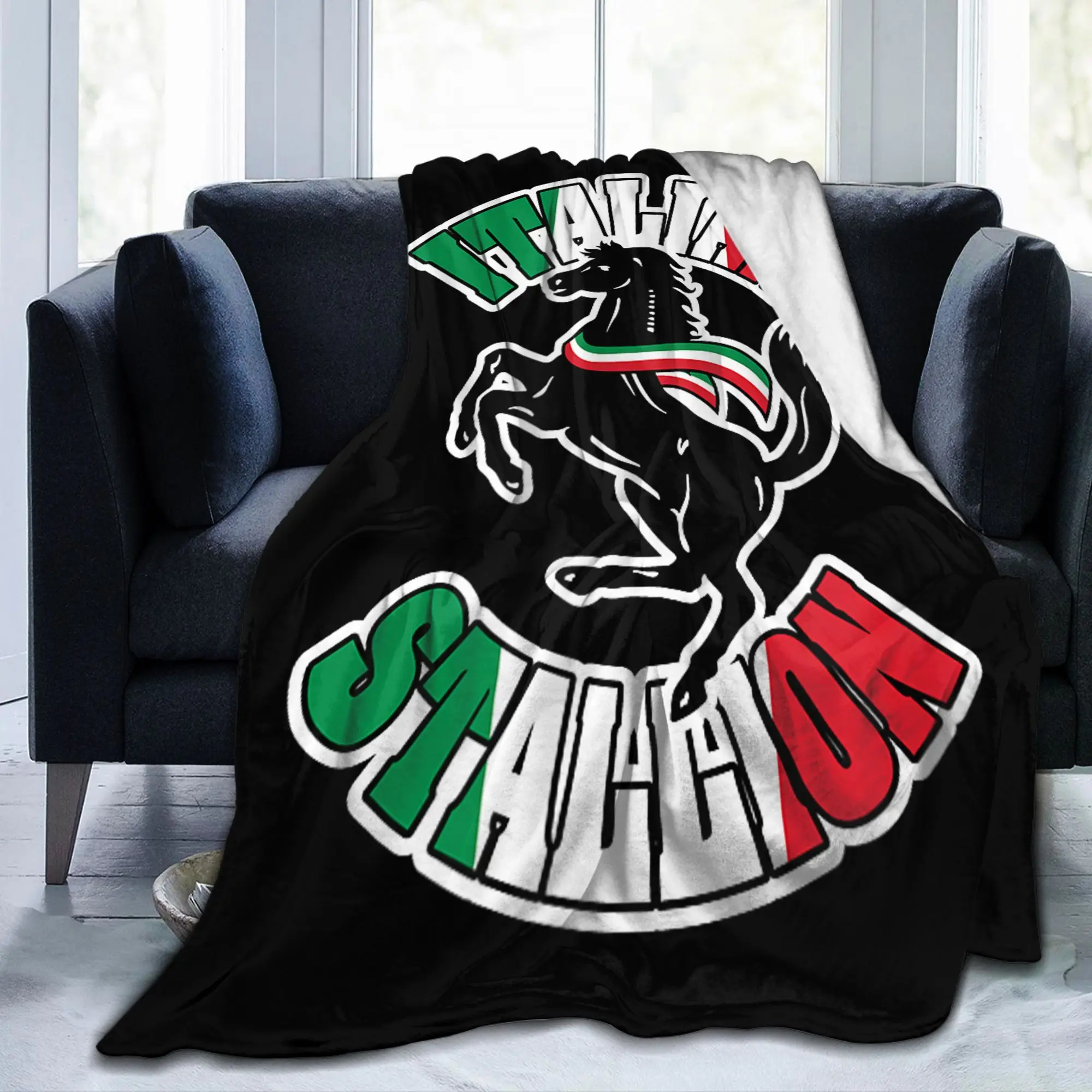 Rockys Italian Stallion Horse Flannel Throw Blankets Boxing Movie for Bed Knitted Blanket Travel Portable Multifunction Throws
