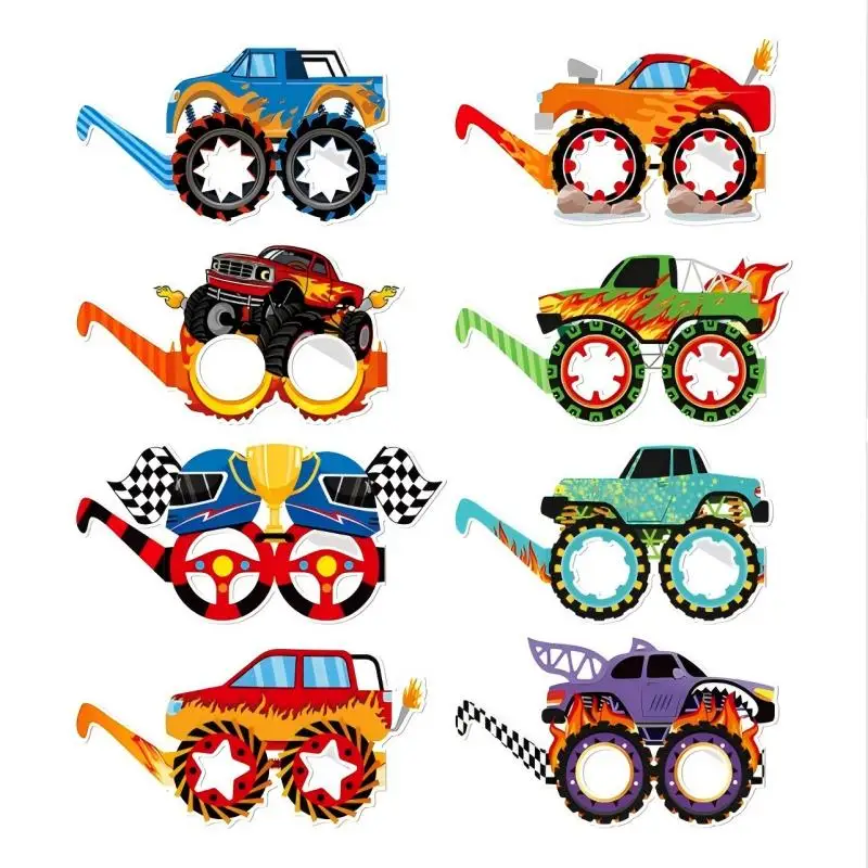 Monster Truck Geburtstagsdekorationen Geschirr Teller Tasse Geschenk Monster Truck Geburtstag Partyzubehör Ballon Hintergrund Party Setup – Detail 19