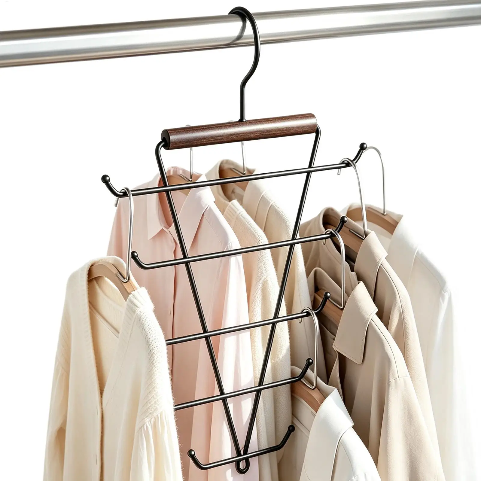 Hanger Hooks Space Saver Non-Slip Vertical Rotating Double-Sided Closet Wardrobe Hanger Rack Hooks Storage for Bedroom Closet