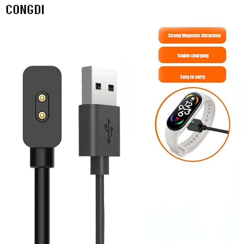 Magnetic USB Charging Cable For Xiaomi Mi Band 8 Redmi Band 2 Bracelet 1m Magnet Charger Adapter For Miband 8 Fast Charging Cord