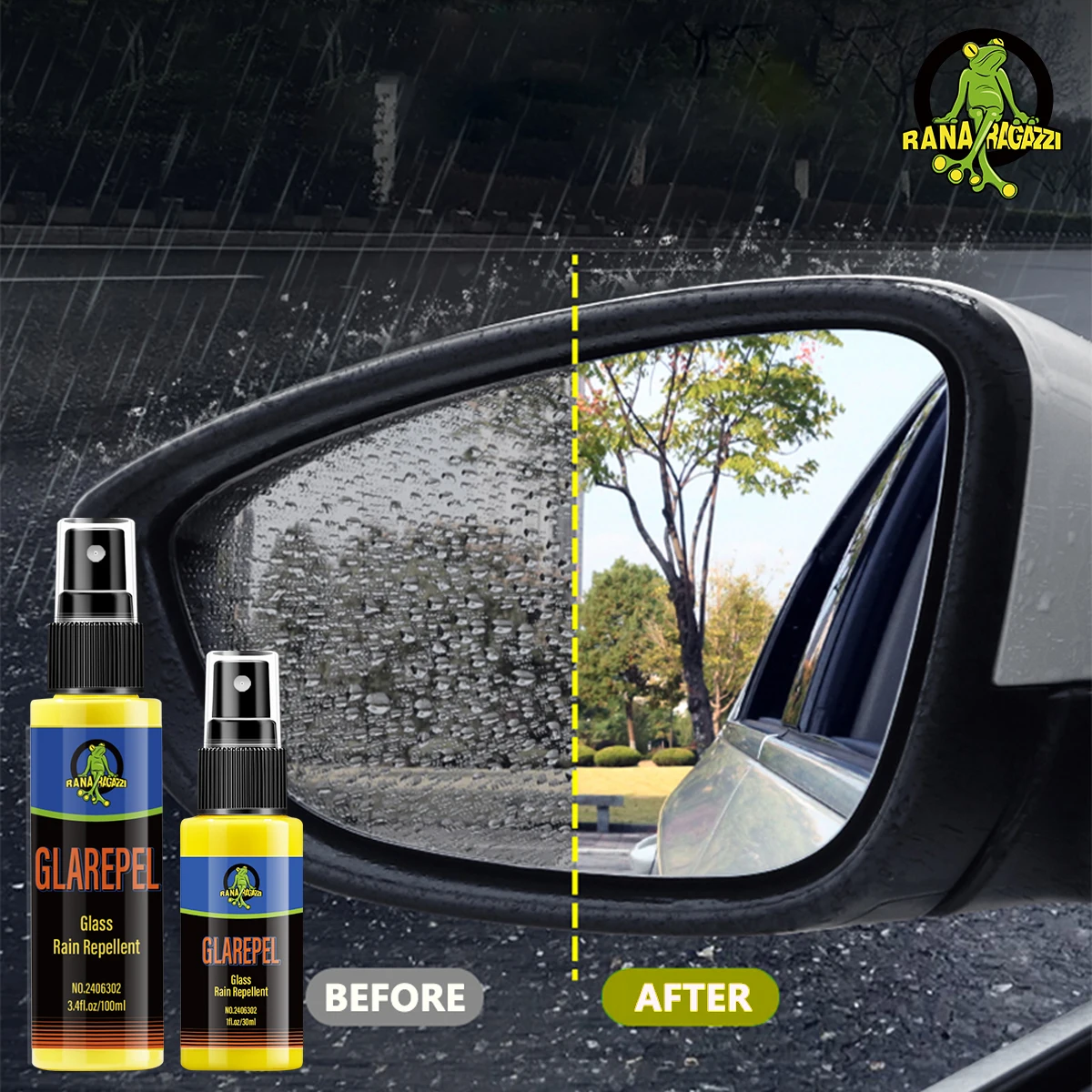 Glass Rain Repellent Spray Anti Water Coating Fortify Hydrophobic High-speed Without Wipers Anti-rain Car Liquid GLAREPEL