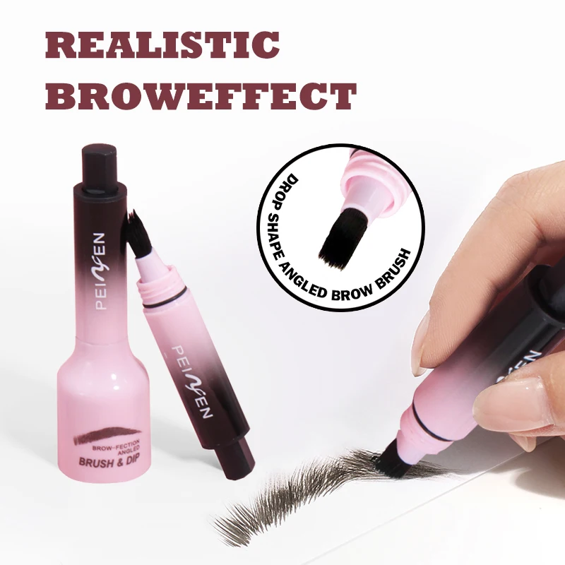 1Pc Dual-Action luchtkussen wenkbrauwtint, waterdicht, zweetbestendig, veegvast voor een natuurlijke wilde wenkbrauwlook