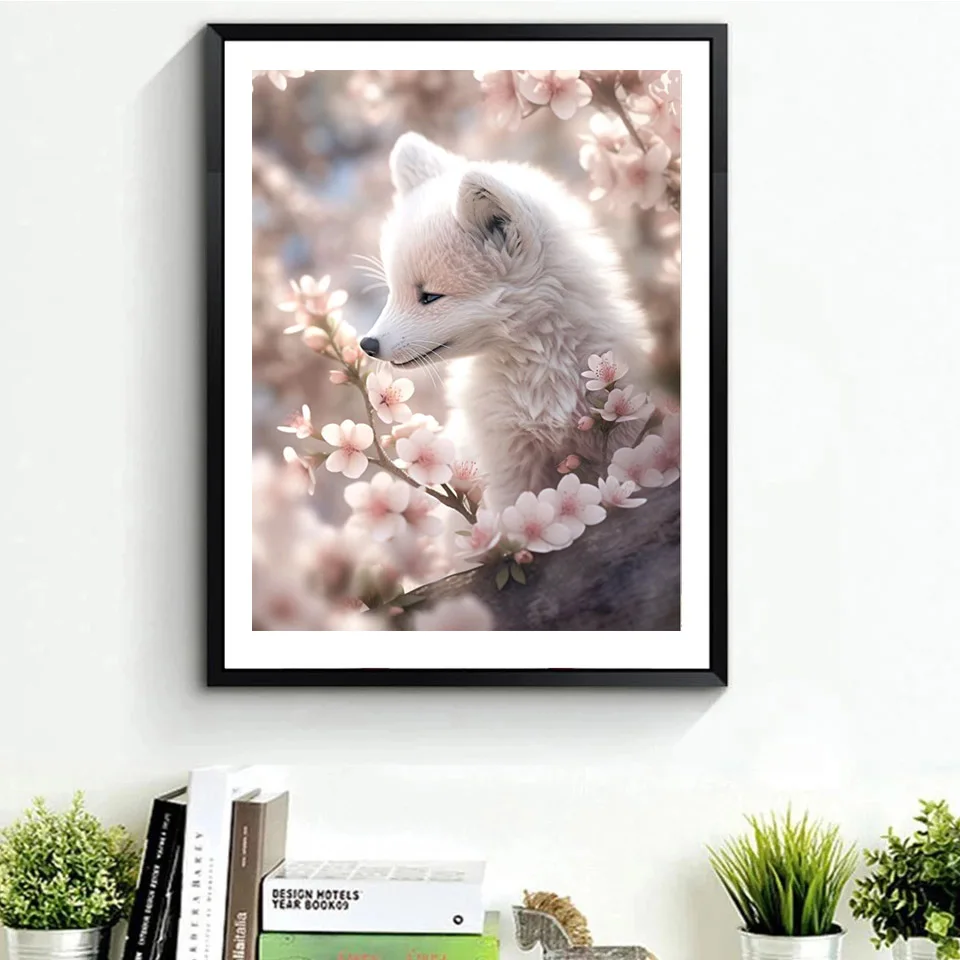 5D DIY Diamond Painting Fox Flower Rhinestone Mosaic Animals Diamond Embroidery Cross Stitch Handmade Gift Wall Decor