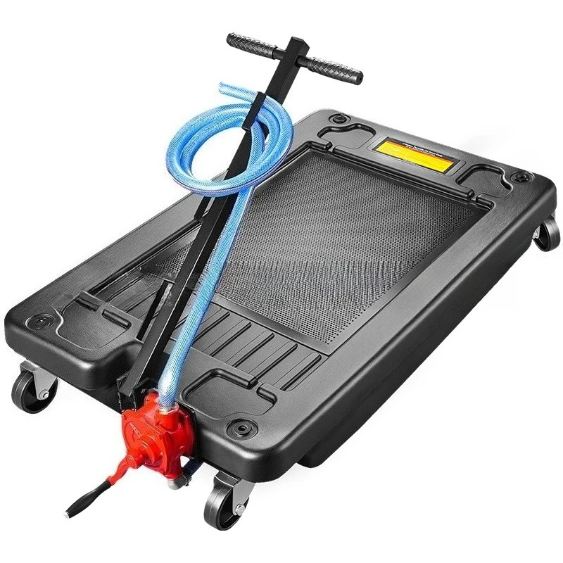 70L oil connector, hand pump HDPE material, four-wheel universal wheel, efficient recovery of waste oil for auto repair