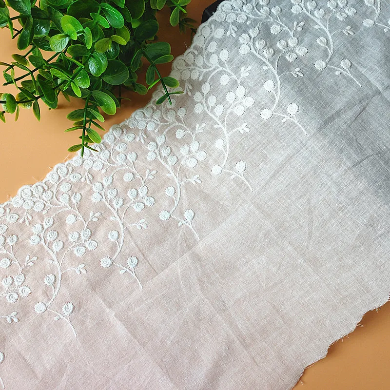 20 cm Breedte 2 yards/3 yards/lot Papier Wit Katoen Borduren Kant Versieringen Huis Tuin Decoratie applique X201