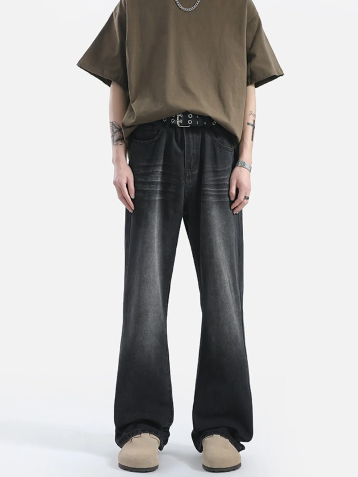 

Bla Waed Denim Jeans Men's Loose Straight Leg Long Trousers American High Street Sle Autumn New Arrival Youth Faion