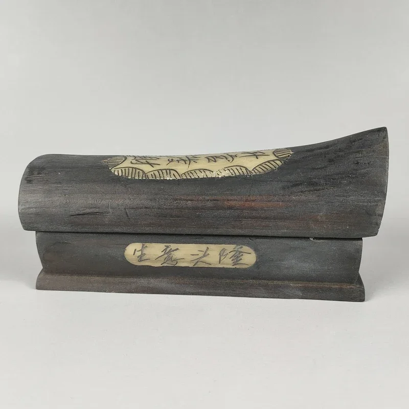 

Elaborate Chinese Old-style Classical Handmade Decoration Ebony Mini Auspicious Words Coffin Box Jewelry Box (Word Random)