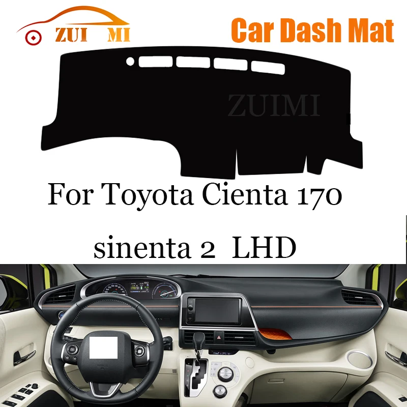 

ZUIMI Dashboard Cover Dash Mat Dashmat For Toyota Cienta 170 sinenta 2 LHD RHD Dash Board Cover Pad Sun Shade