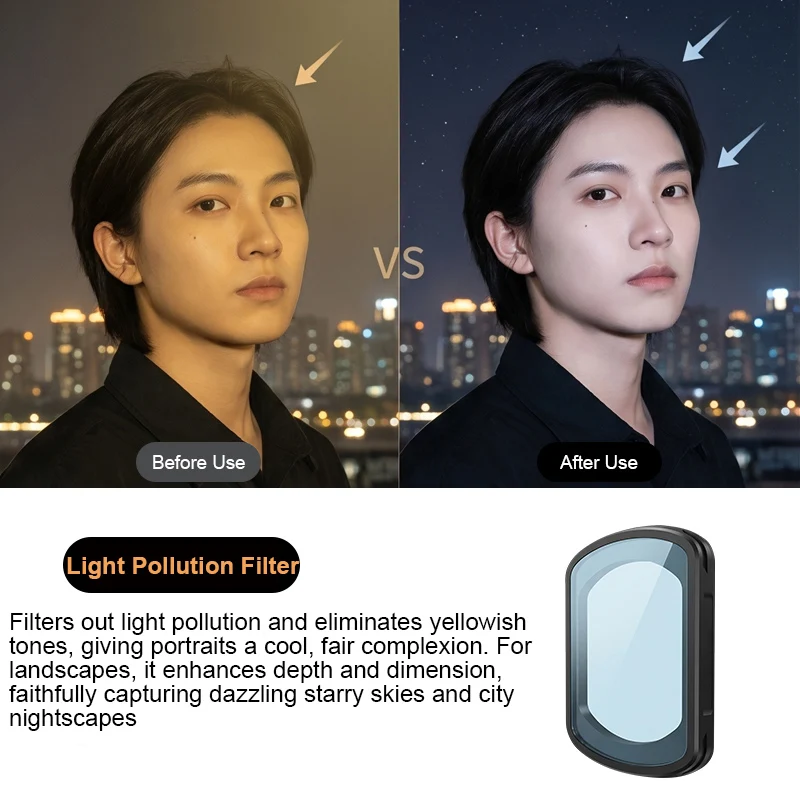 

For DJI Osmo Pocket 4 Magnetic Filter Kit Nano Coated CPL Black Mist UV Wide Angle Anti Light Pollution for Action Camera