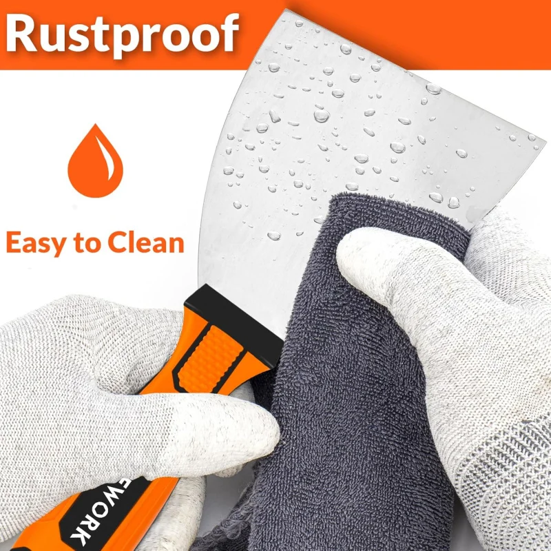 سكين ربط 4 بوصات، مكشطة معجون، قبضة مريحة مع عمل الحوائط الجافة بنهاية المطرقة #5