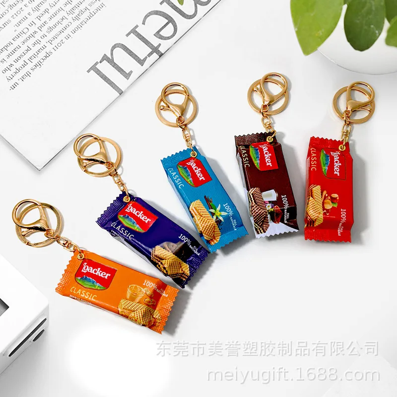 Oblea italiana simulada, galleta, sándwich de chocolate, colgante de galleta, decoración de bolsa de aperitivos de chocolate con avellanas