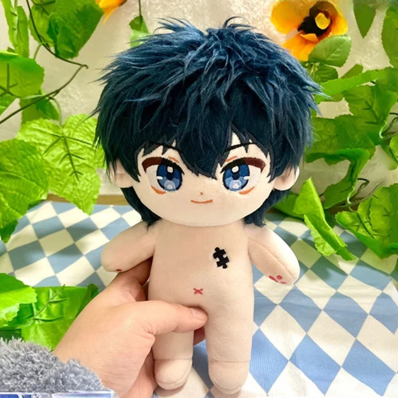 20cm Wholesale Anime Blue L Isagi Yoichi Kawaii Cosplay Cotton Doll With Clothes Set Cartoon Soft Plushies Toy Figures Fans Gift