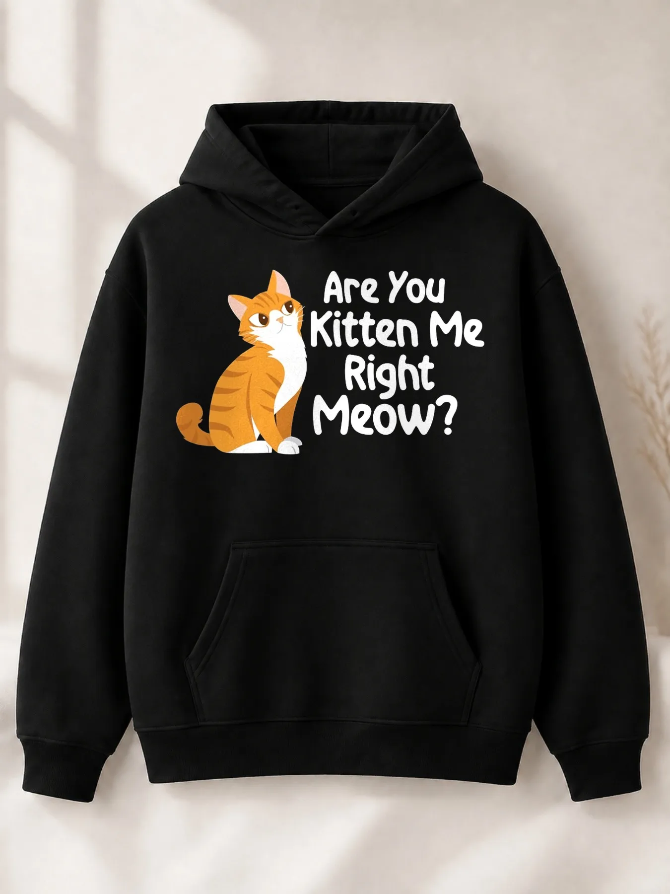 Cute Cartoon-Style Men's Hoodie with the Fun Phrase 