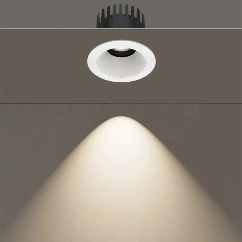 New Embedded LED Recessed Light Anti-Glare Ceiling Light COB Living Room Hotel Villa Flush Mount Lighting 110V/220V
