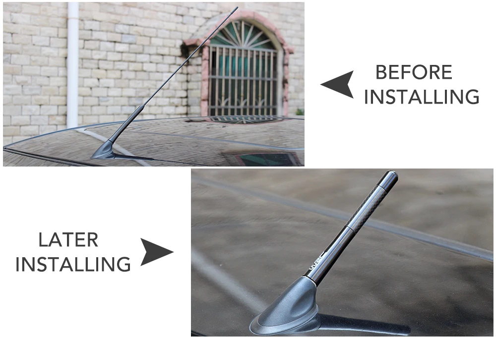 Curto Antena De Rádio De Fibra De Carbono para Toyota Corolla Avensis Yaris Rav4 Auris Hilux Prado Camry Celica Reiz Prius Camry, 12 centímetros