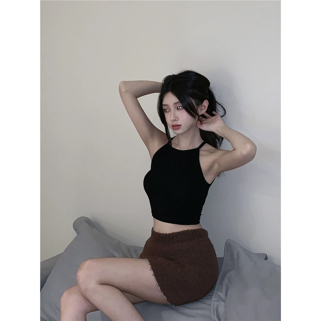Neck Hanging Strap Vest Women's Summer Outfit Pure Desirable Sexy Back Inner Match Design Sense Small Audience Shoulder Expos...