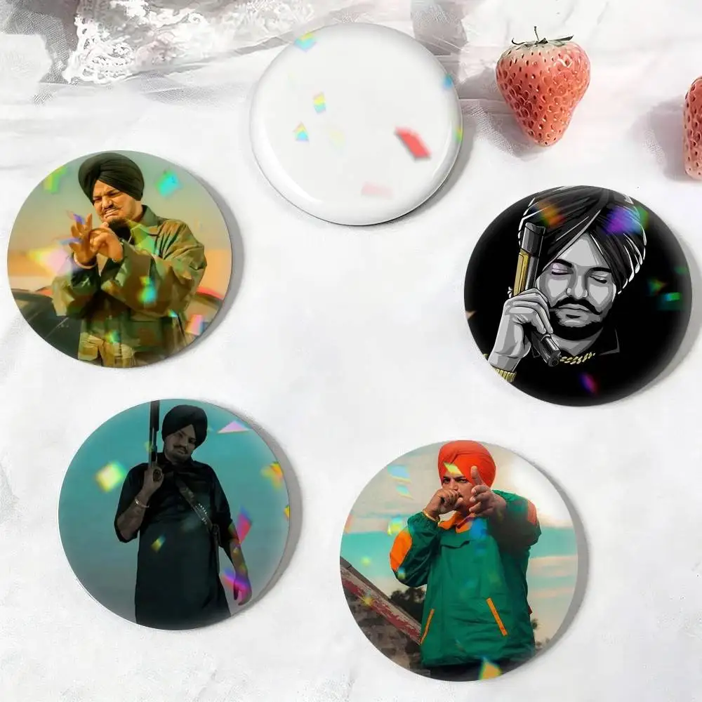 Famous rapper S-Sidhu Moosewala  25 32 44 58 75mm Badges Personalized Round Brooches Pins Accessory Gift