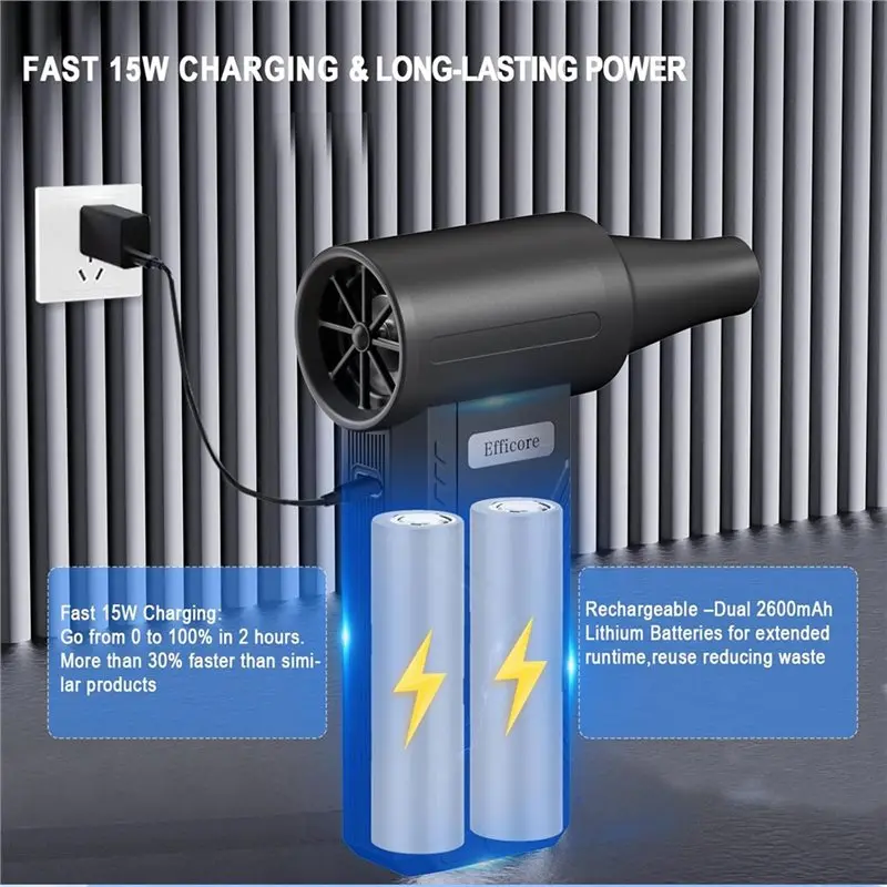 مروحة توربو بمحرك كهربائي لاسلكي من Flash Trend، منفاخ غبار قابل للتعديل بأربعة سرعات لأجهزة الكمبيوتر المحمول والسيارة وتنظيف المنزل #2