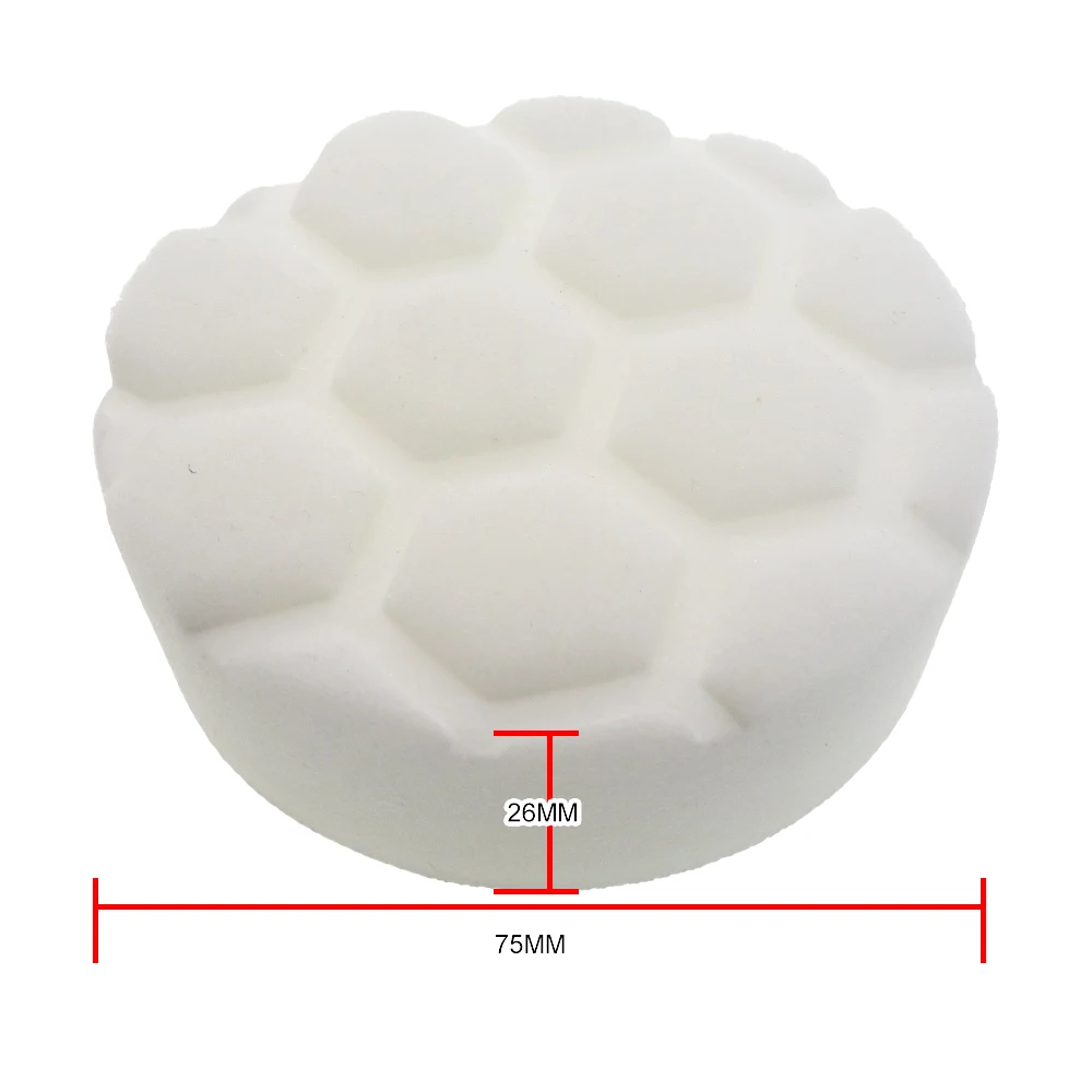 Imagem -03 - Almofada de Esponja de Polimento de Enceramento do Carro Polegada Peças Ferramentas de Reparo de Cuidados Automóveis Disco de Polimento de Onda com Gancho e Laço Mão Lixa Bloco