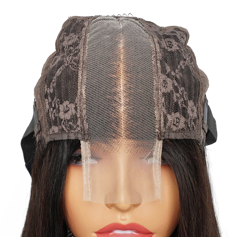 KissHair Peluca con Lace 2x6, Densidad 250%, Cabello Humano Brasileño Remy, Liso Sedoso, Cierre Kim 2x6, Raya al Medio Profunda 5