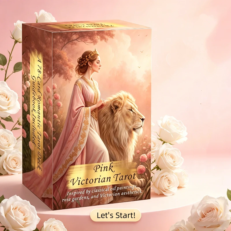 

Розовые карты Таро в викторианском стиле, 12x7 см, 78 карт, романтический набор Таро с руководством, романтический сад роз, для начинающих и экспертов