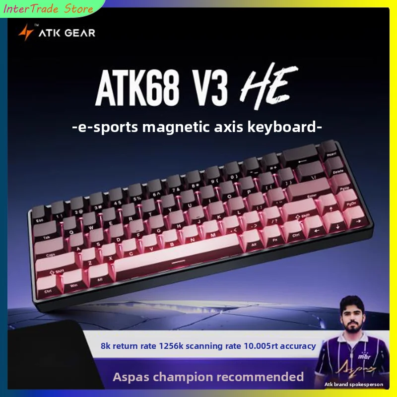 

ATK68 V3 HE Magnetic Switch Keyboard CNC Aluminium Alloy 8000hz RGB Hot Swap 0.08ms Low Latency Custom Wired Gaming