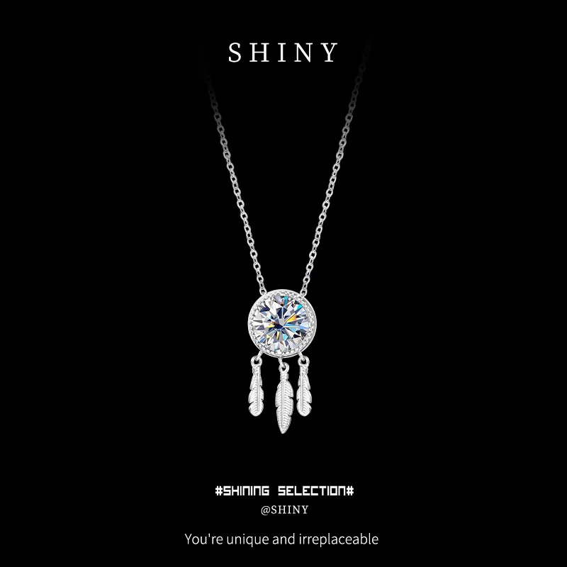 

S925 sterling silver 3ct VVS1 D Color moissanite necklace for women's birthday gift, best friend girlfriend jewelry, Valentine's