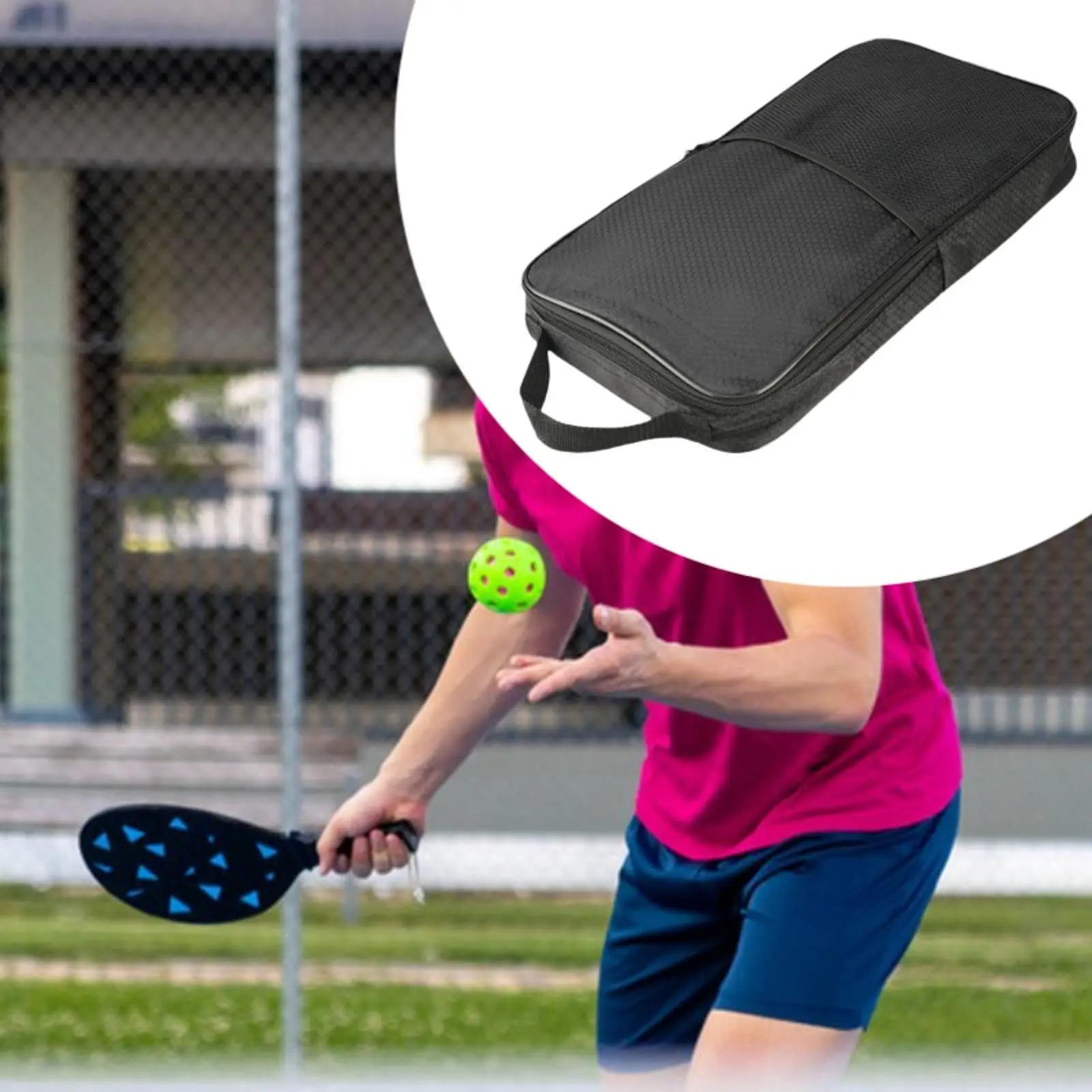 

Сумка для ракеток Pickleball, сумка для переноски, компактный держатель, водонепроницаемые принадлежности