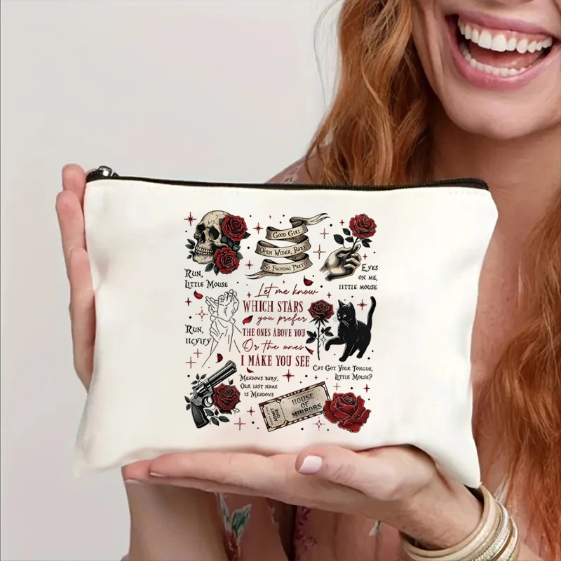 Run Little Mouse Cosmetic Bag Haunting Adeline Makeup Bags Dark Romance Merch Women Bookish Lover Gift Cute Accessories Pouch