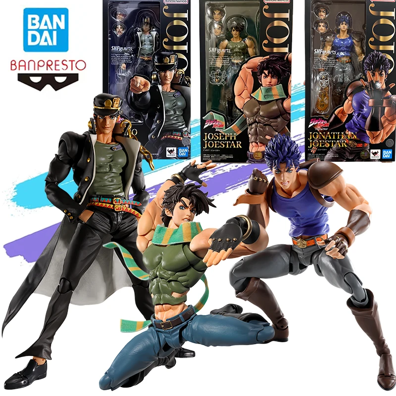 

Коллекционная подвижная фигурка Bandai Banpresto SHF по аниме «Невероятные приключения ДжоДо»: Джотаро Куджо, Джозеф Джостар, Джонатан Джостар, 17 см