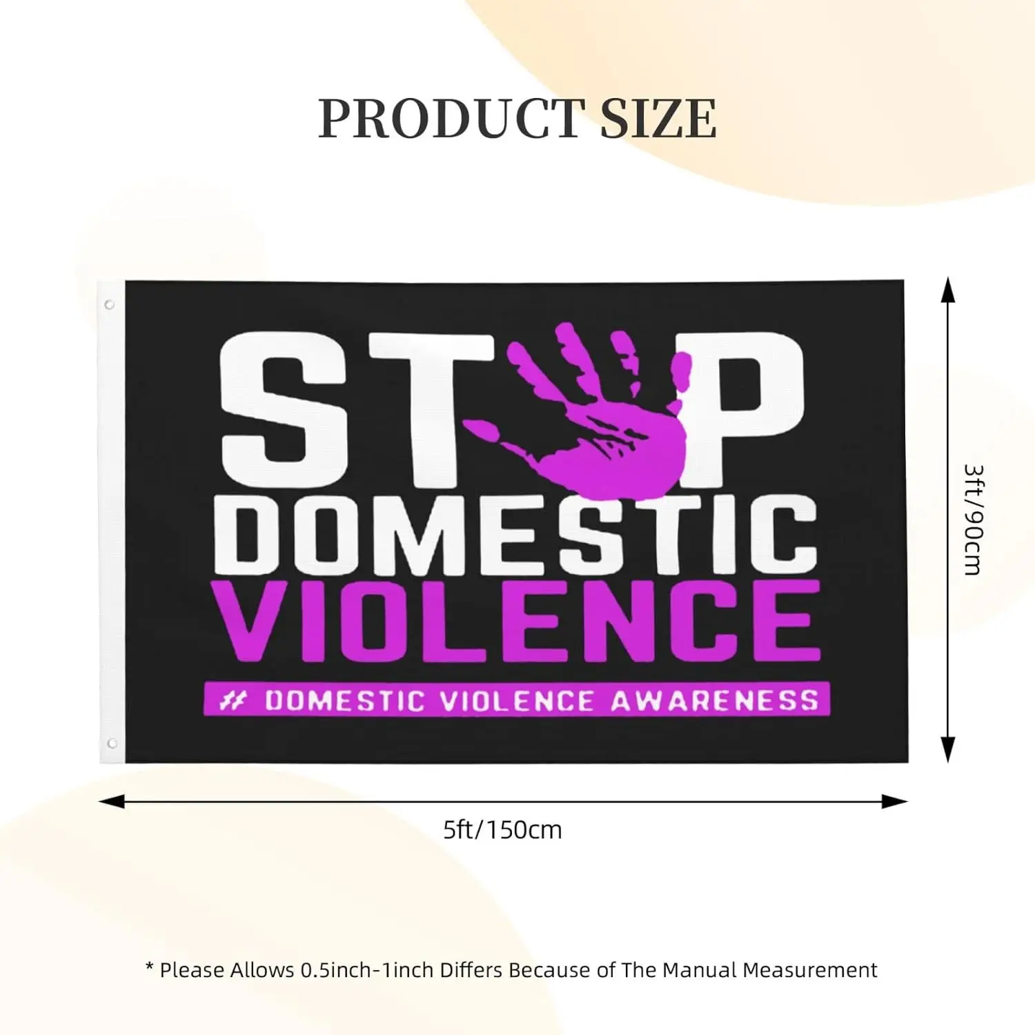 Flagicts 100% Polyester Stop Domestic Violence Flag