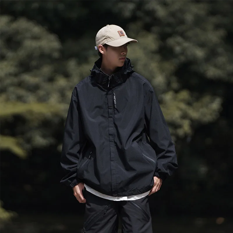 

Bla Samurai y Men's Jaet f High Collar Soft ell Workwear Outdoor Climbing Suit Functional Sle Youth Faion