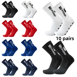 10 Pairs New Men Womans Non-slip Silicone Bottom Soccer Socks Cushioned Breathable For Football Tennis Basketball Grip Socks