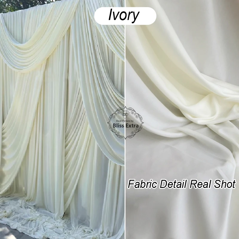 Wide 170cm Off White Ivory Stretchy Fabric Backdrops Wedding Party Decoration Curtain Garment Drap Handmade DIY Sewing Material