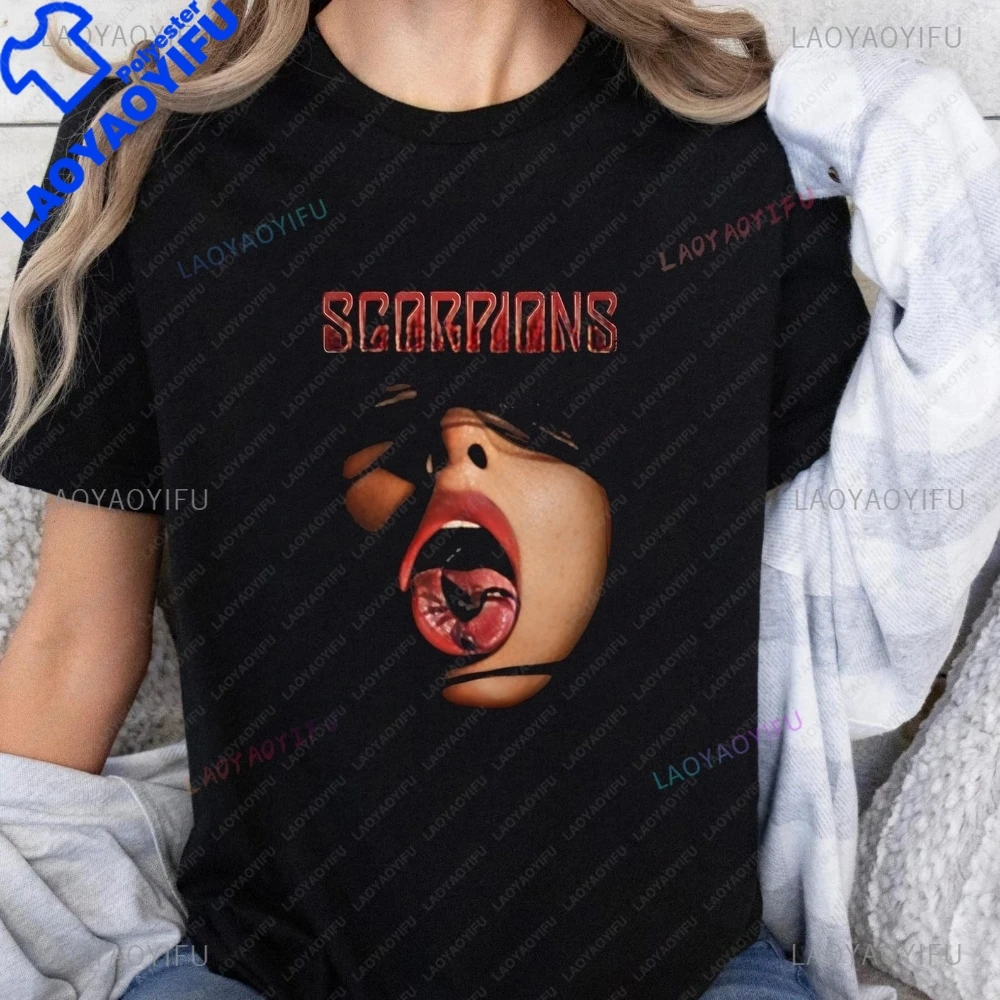 Scorpions Rock Band Summer Y2k Short-sleeved Men's and Women's Universal Shirt Large-sized T-shirt