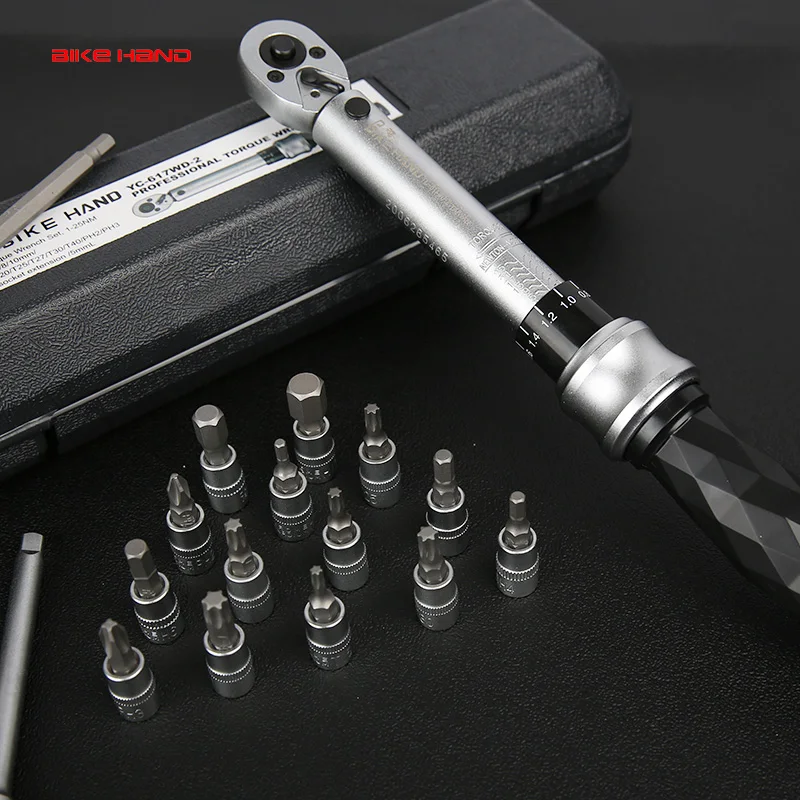 

BIKEHAND Professional Torque Wrench Set 1/4'' Drive Bicycle T20/25/30 Allen Key Tool Socket Spanner Kit Motorcycle Repair Tool