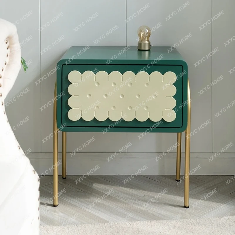 Simple light luxury bedside table side storage living room design sofa small corner