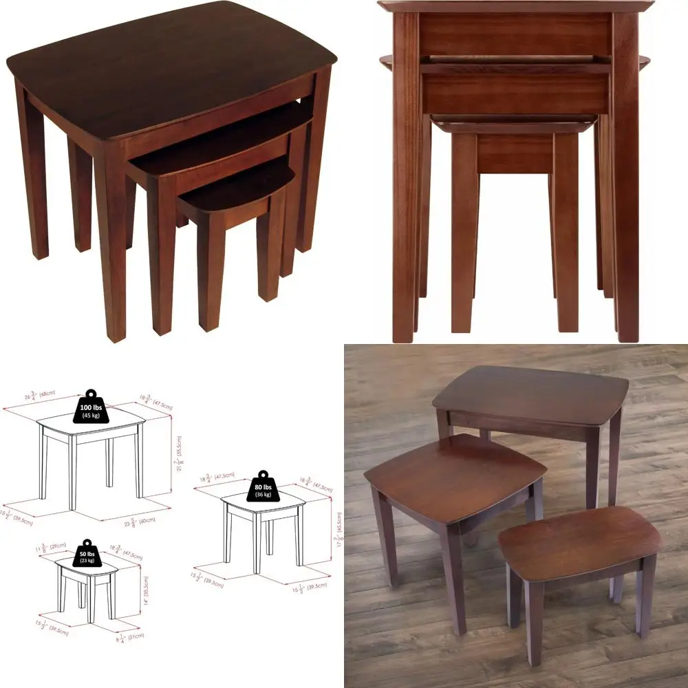 

Столы для раскладывания из коллекции Winsome Bradley из орехового дерева — 21,9, 17,9, 14 высотов